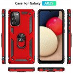 Wholesale Tech Armor Ring Stand Grip Case with Metal Plate for Samsung Galaxy A02S (Red)